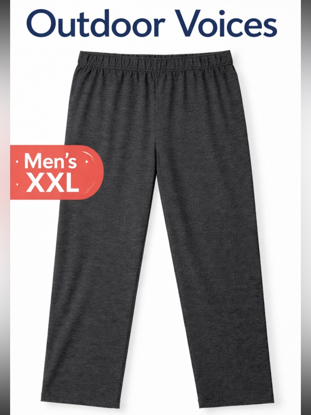 Outdoor Voices Men’s XXL Gray Athletic Pants Joggers Lounge Relaxed Fit